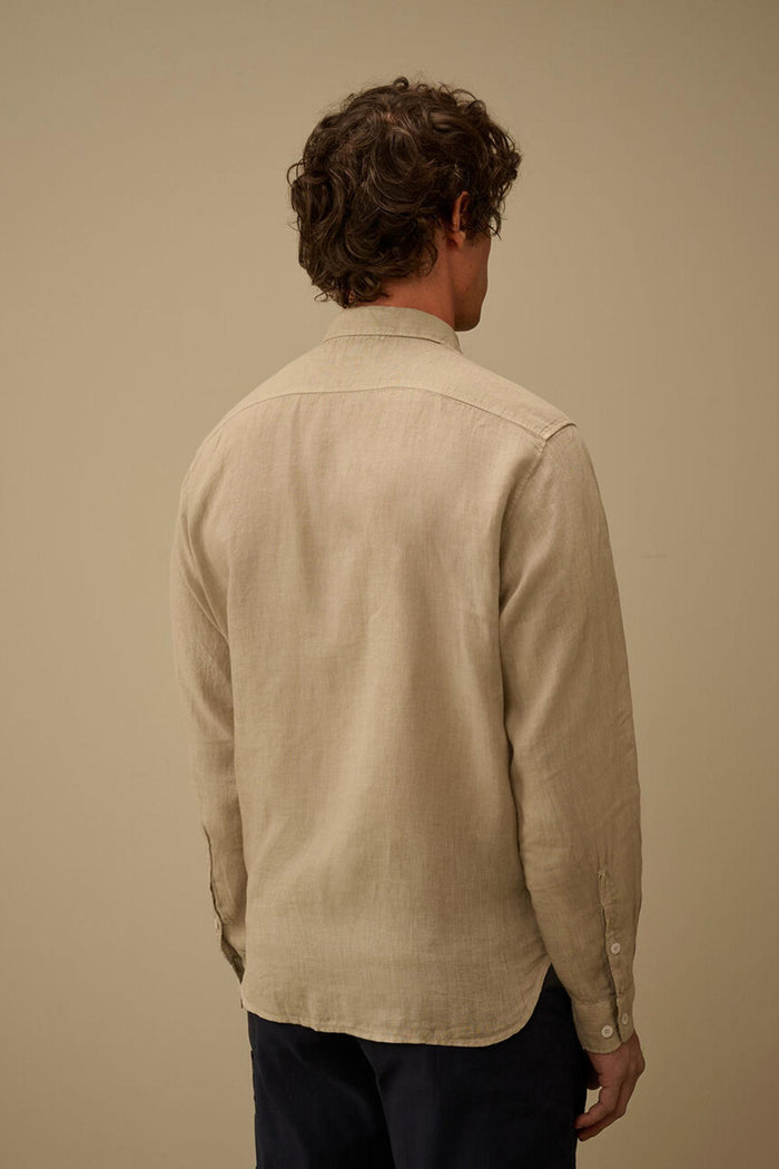 Camicia di lino a maniche lunghe con bottoni-3