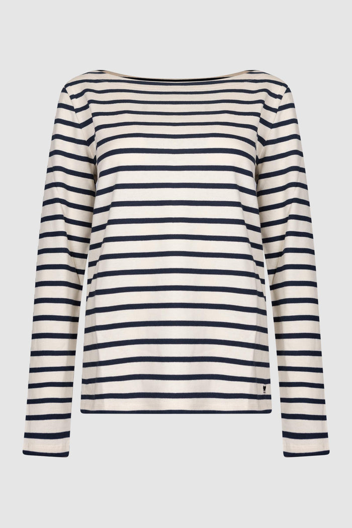 T-shirt in cotone a righe - Avorio