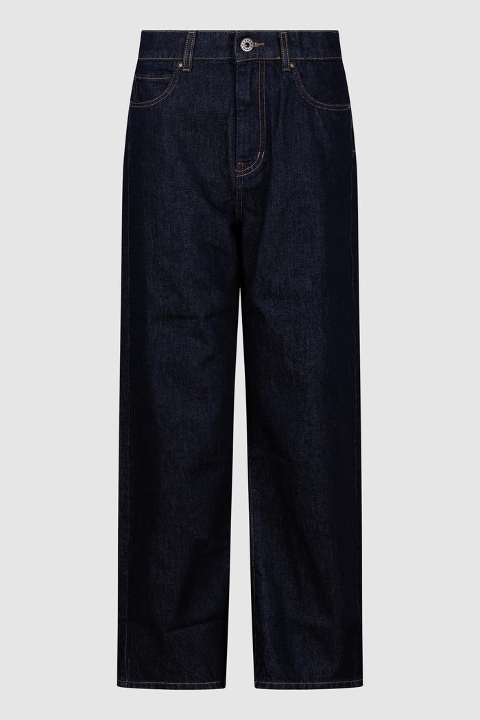 Jeans barrel leg in denim - Blu