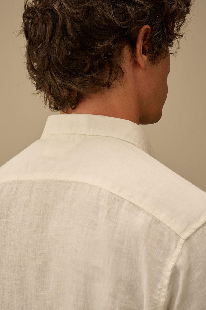 Camicia di lino a maniche lunghe con bottoni-5