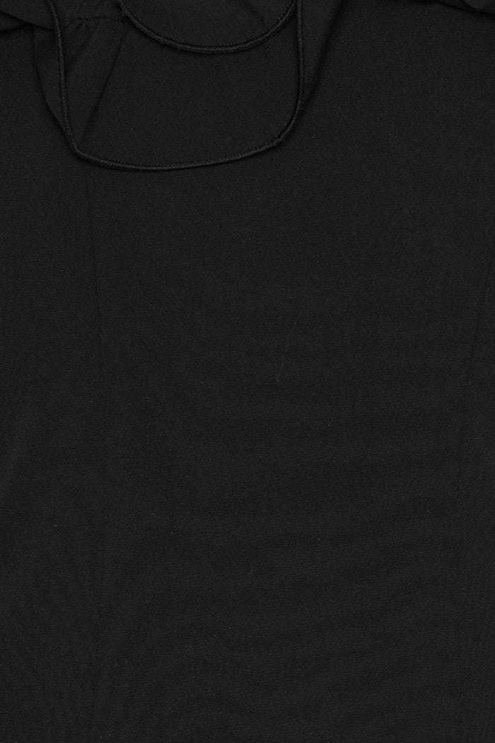 Mini abito con volant nero-5