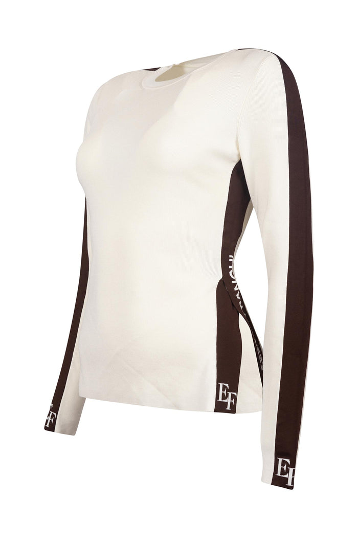 Maglia in viscosa con bande lucide-3
