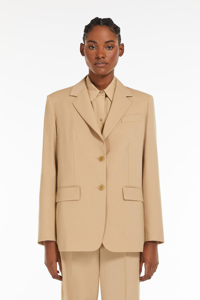 Materia blazer monopetto in tela di mista lana-3