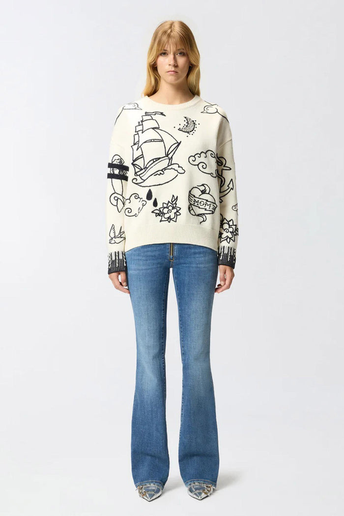 Maglione girocollo con fantasie-5