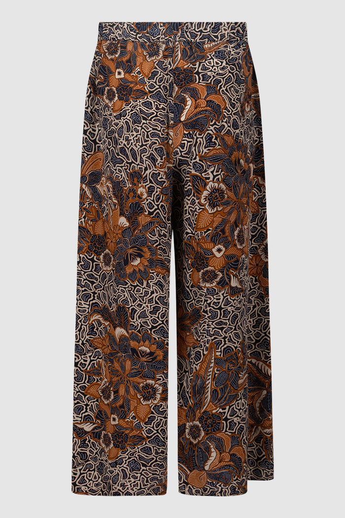 Pantalone in crêpe de Chine stampata-2