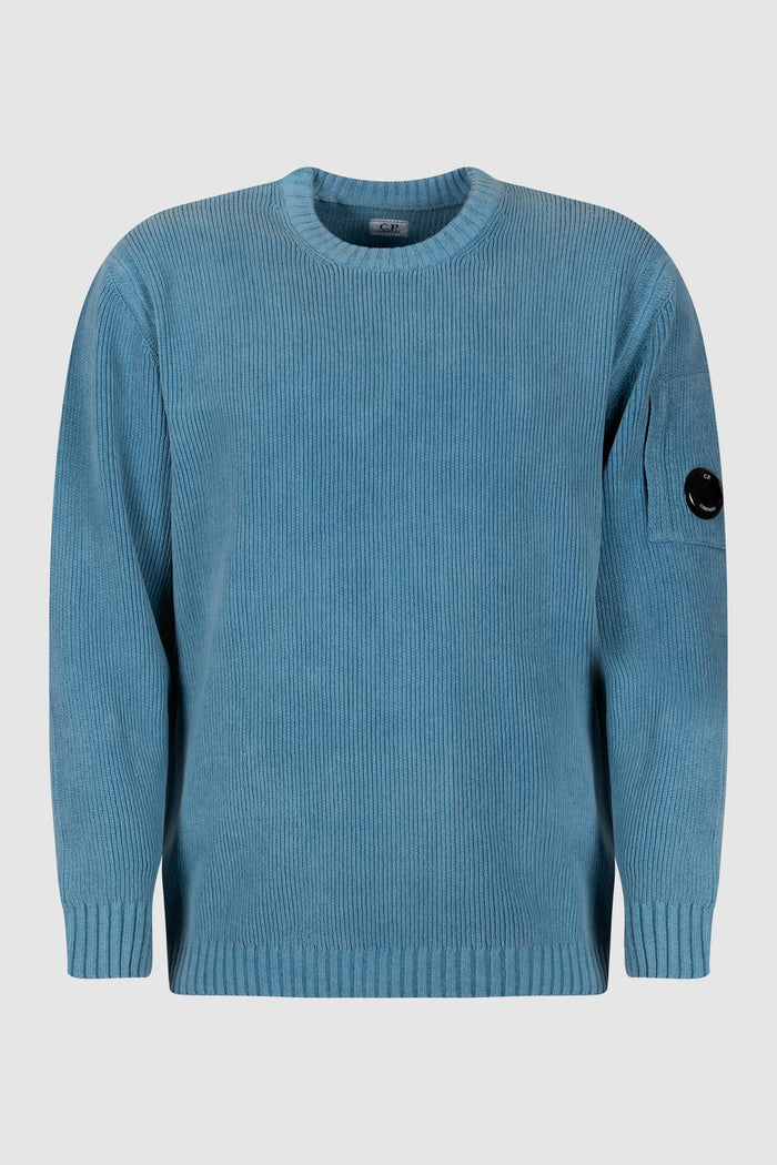 Maglione girocollo a coste lunghe con lenti