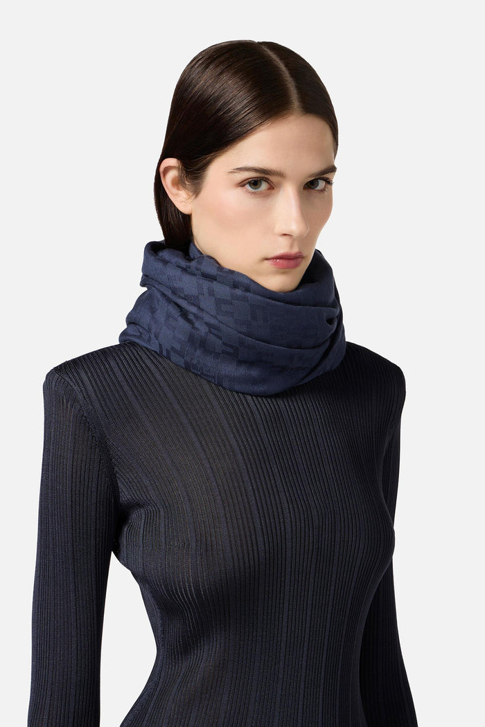 Sciarpa con pattern logo-3