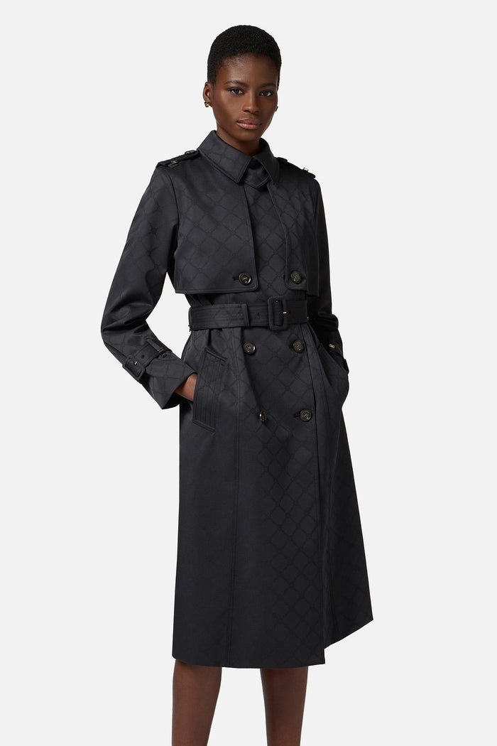 Trench in tessuto tecnico jacquard-4