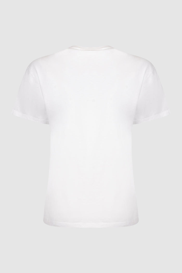 T-shirt lineare con dettaglio a fantasia-2