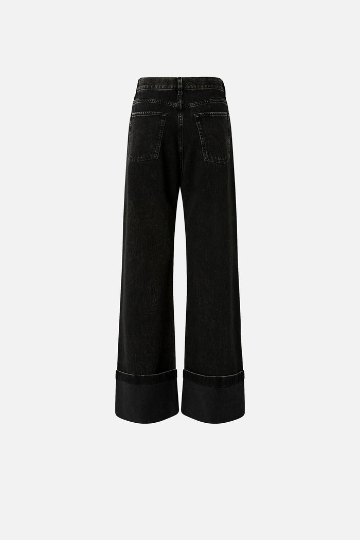 Jeans wide-leg in denim black-3