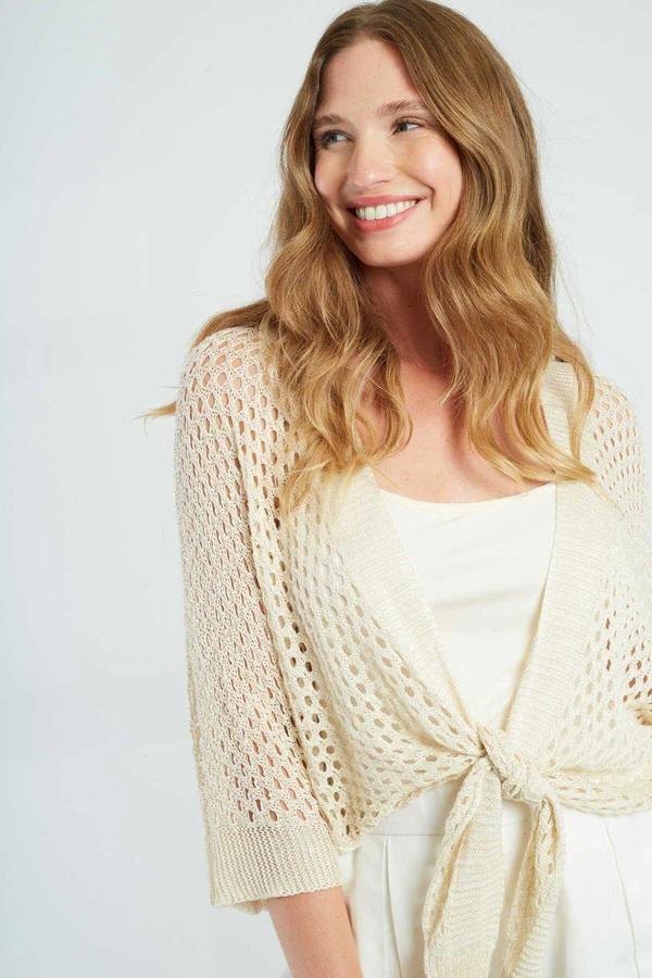 Gilet in maglia traforata PEGGY-3