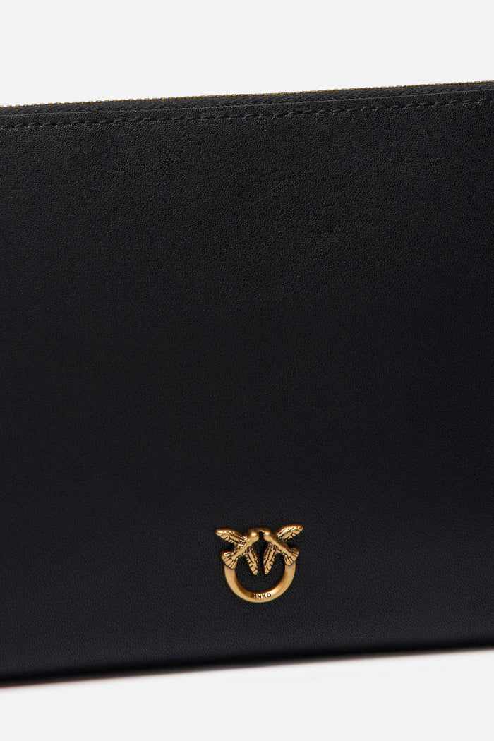Pochette piatta in pelle con logo Love Birds-3