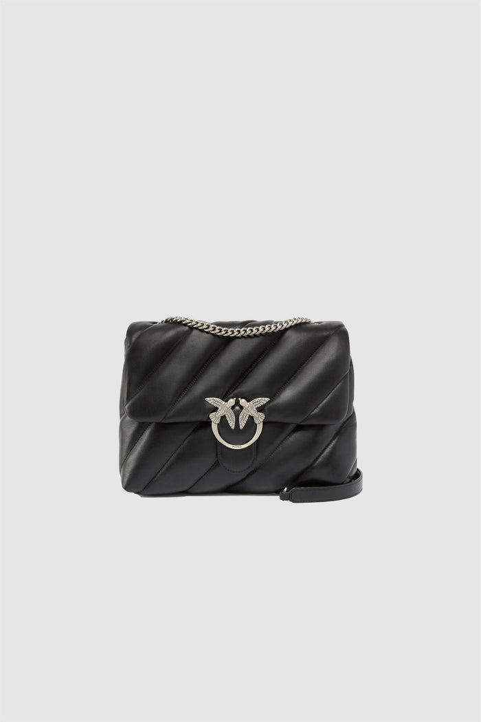Borsa a tracolla grande Love Bag Puff in nappa trapuntata