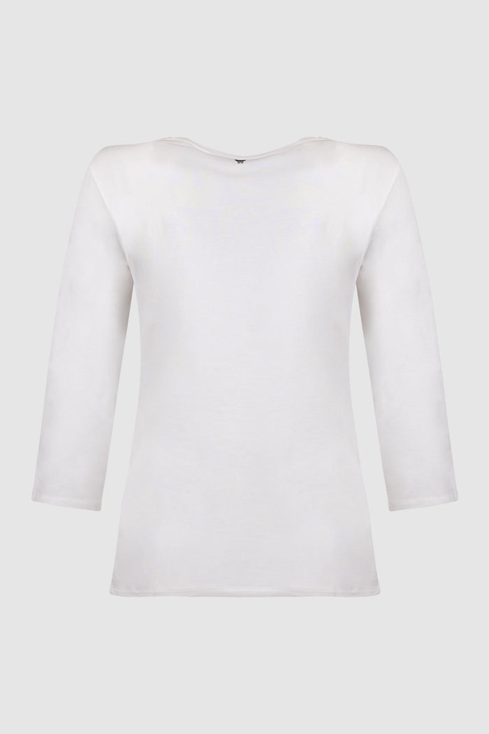 T-shirt in cotone stretch - Bianco-2