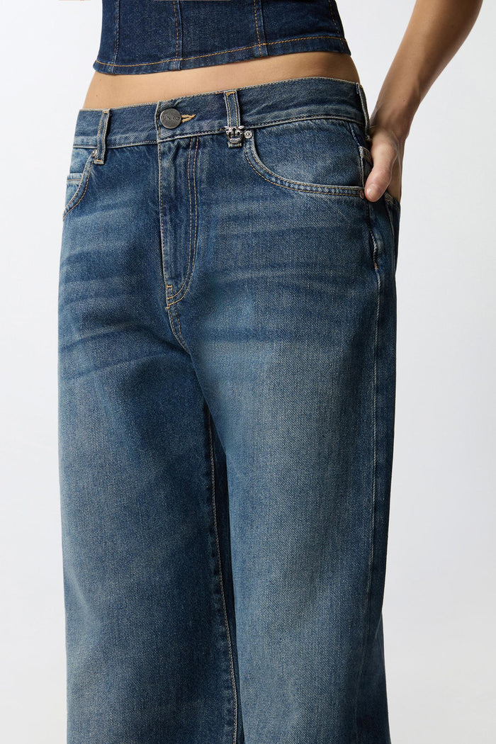 Jeans wide leg in denim soft-5