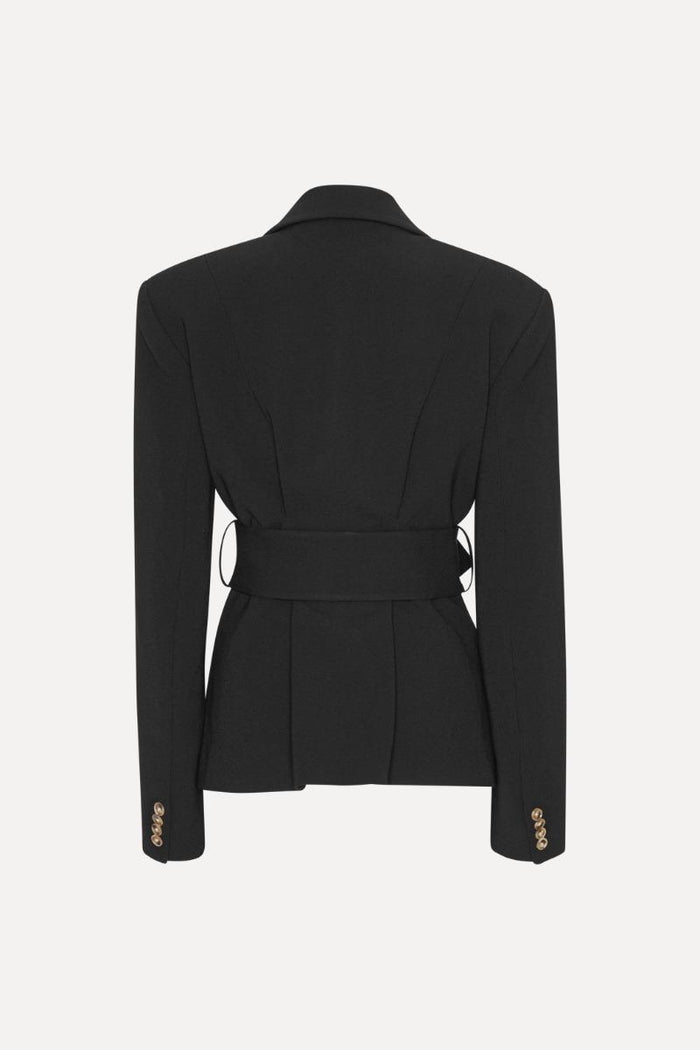 Completo blazer nero con cintura-2