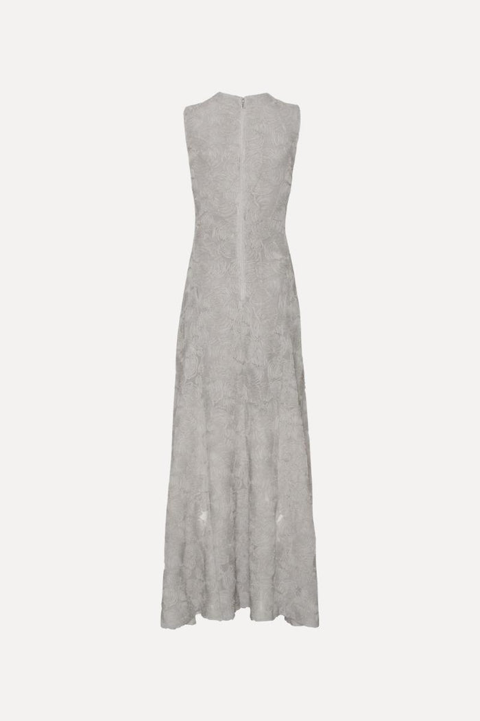 Abito lungo in rete grigio viola-2