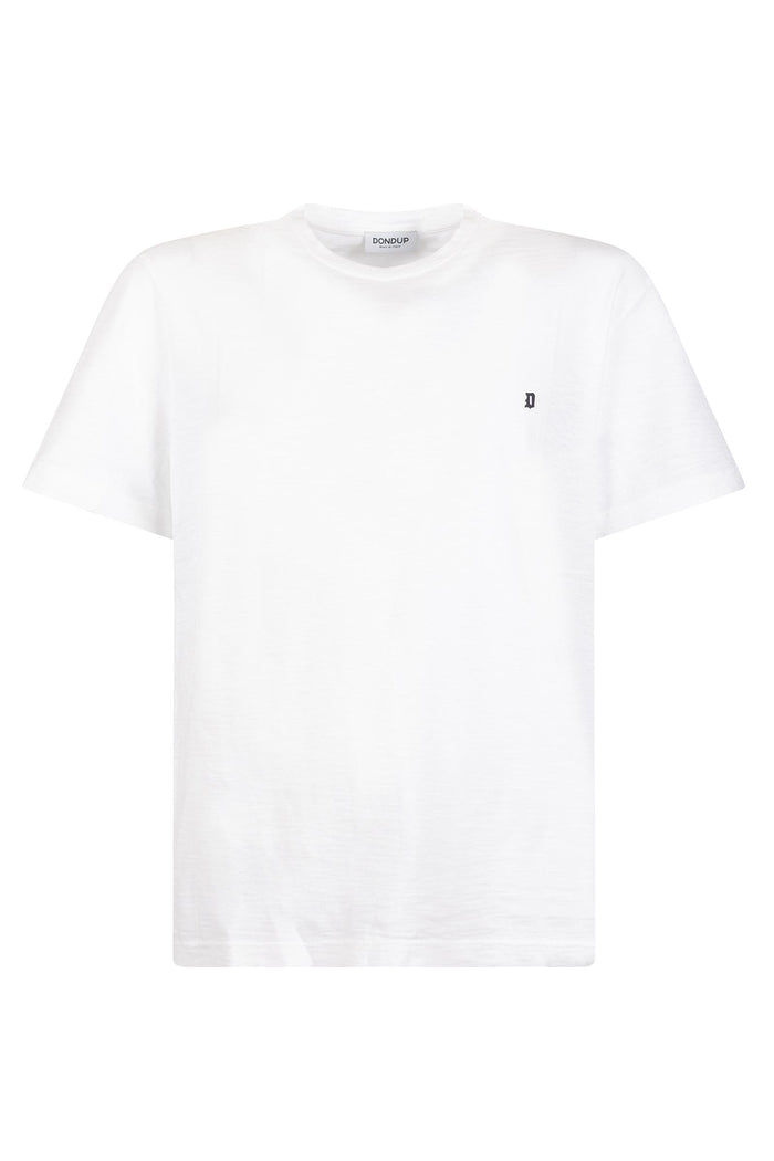 T-Shirt in Cotone con Logo Ricamato-2