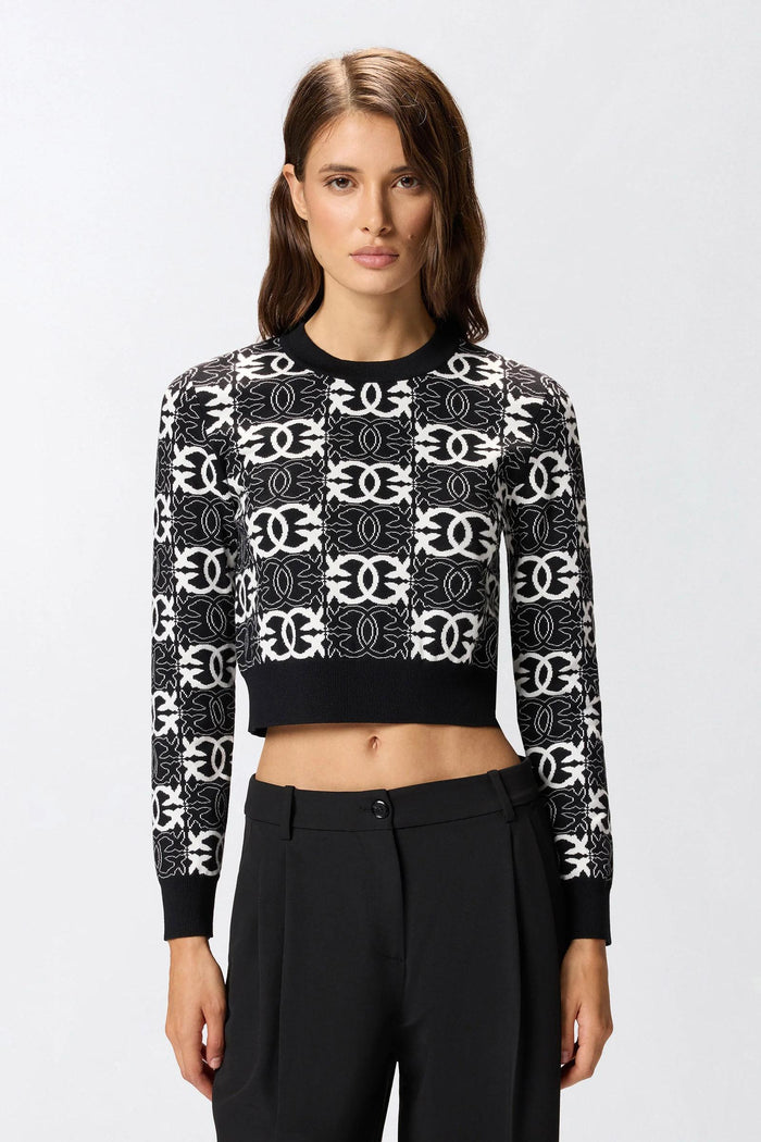 Maglia cropped con logo Love Birds-6