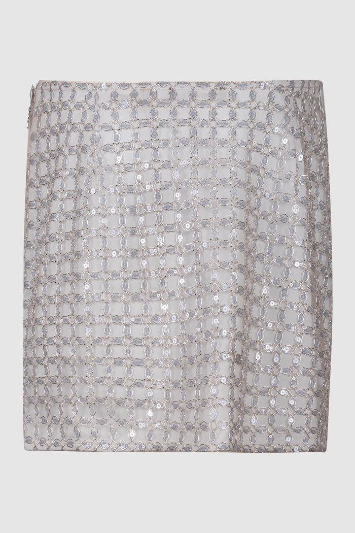 Minigonna in Rete Cristalli con Paillettes-2