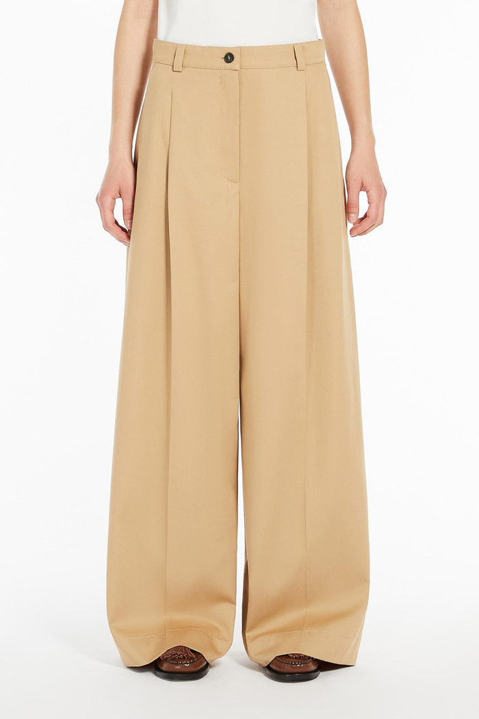 Nebbie pantalone ampio in gabardina di cotone-2