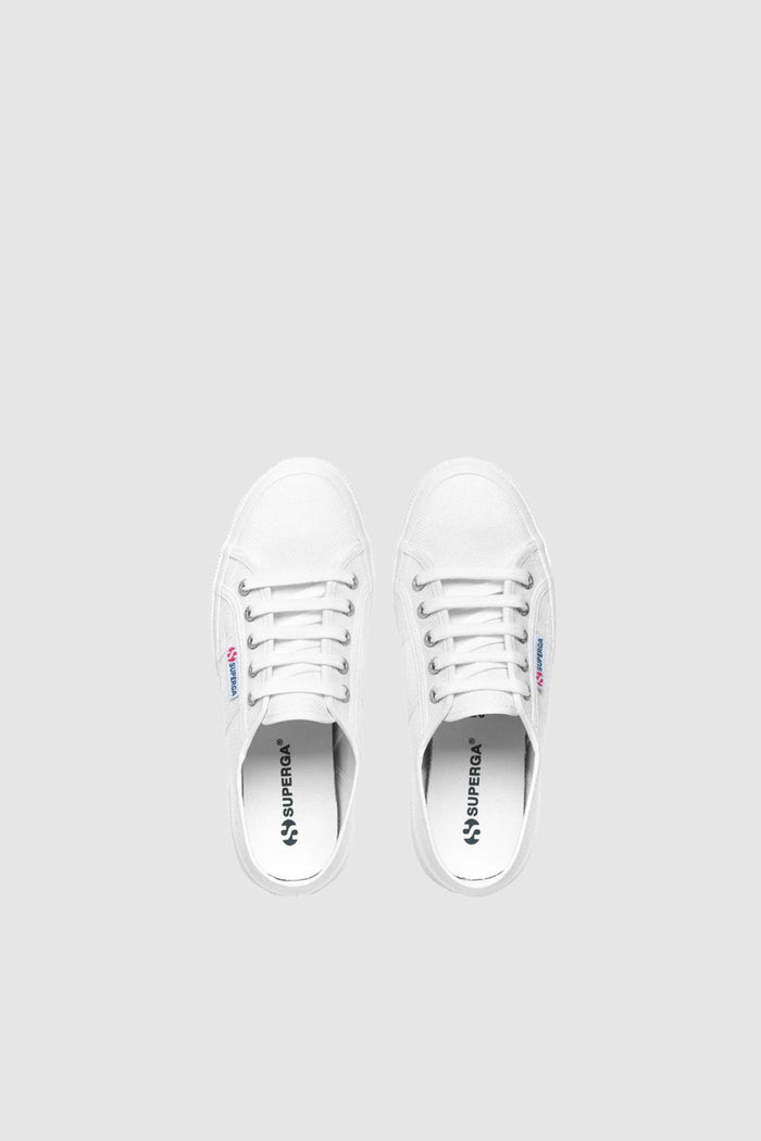 Sneakers Classiche Unisex Colore Bianco con Tomaia in Cotone-5