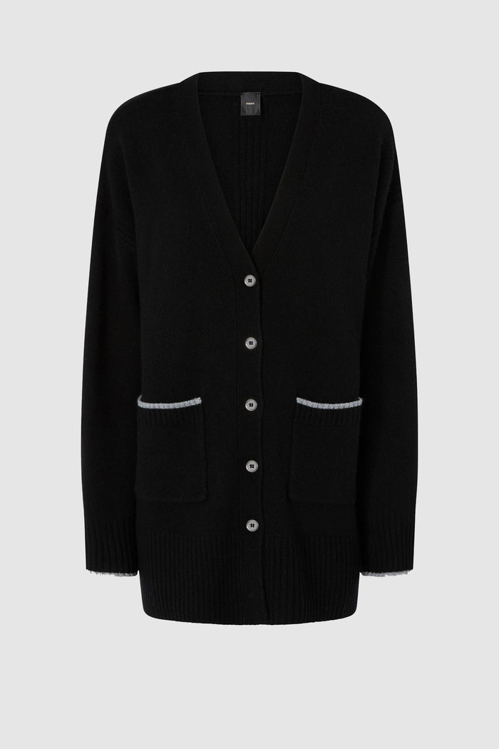 Cardigan lungo con scollo a V-1