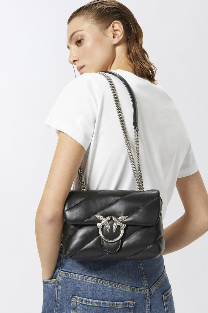 Borsa a tracolla piccola Love Bag Puff in nappa trapuntata-5