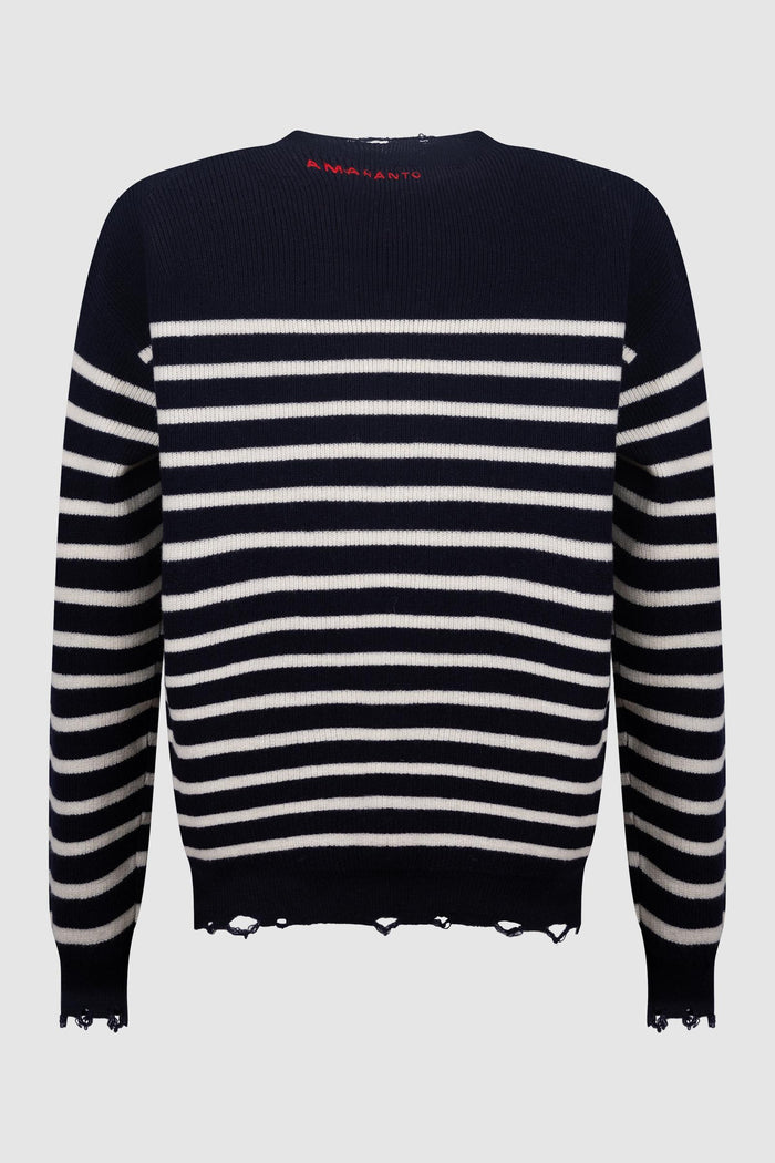 Maglione a righe in maglia fine-2