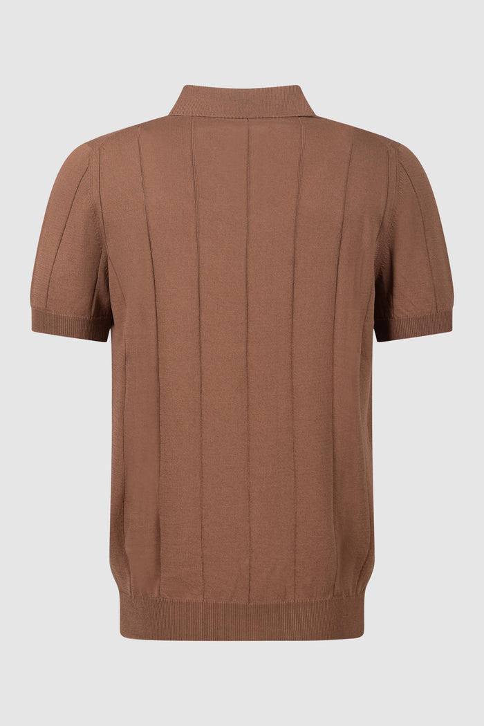 Polo in maglia jacquard a righe-2