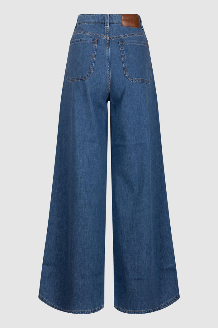 Jeans ampio in denim - Blu-2