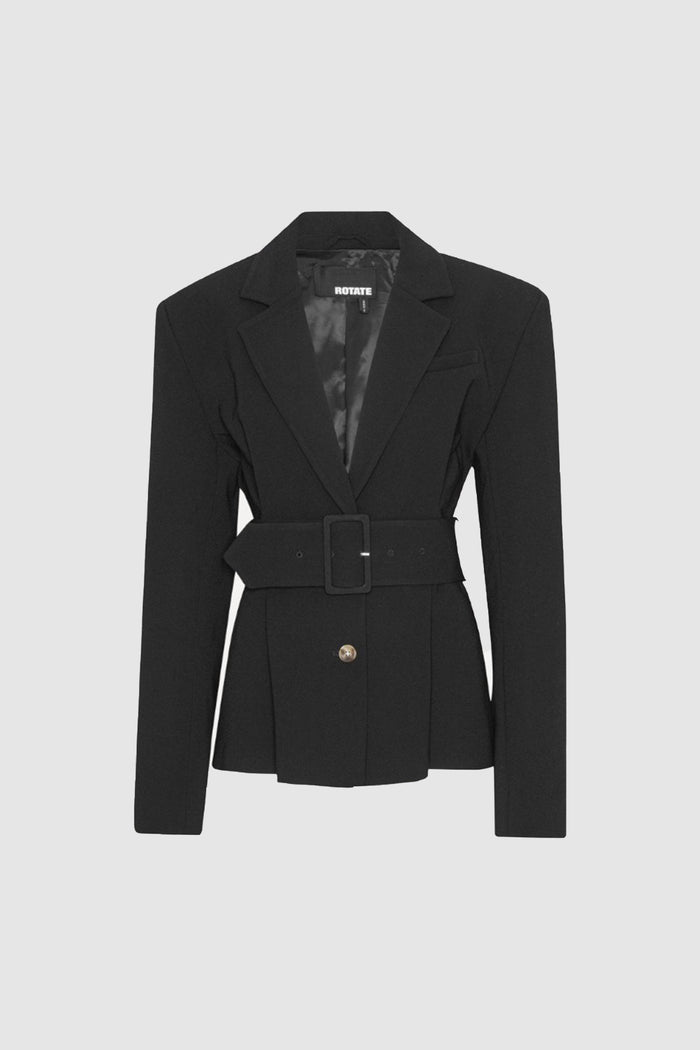 Completo blazer nero con cintura-1