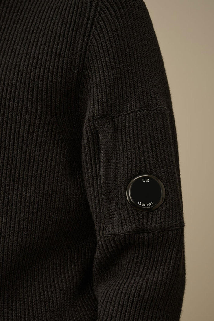 Maglione girocollo a coste lunghe con lenti-4