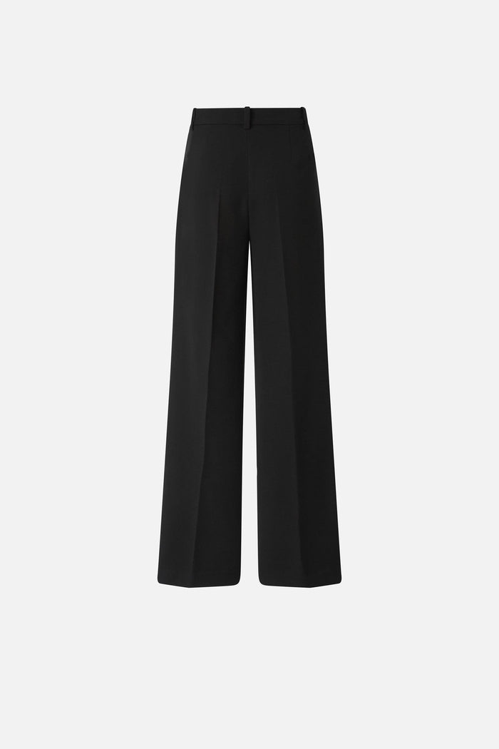 Pantalone palazzo a vita alta in tessuto fluido-2
