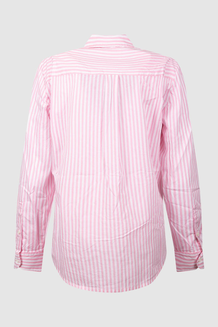 Camicia a Righe Rosa con Ricami-2