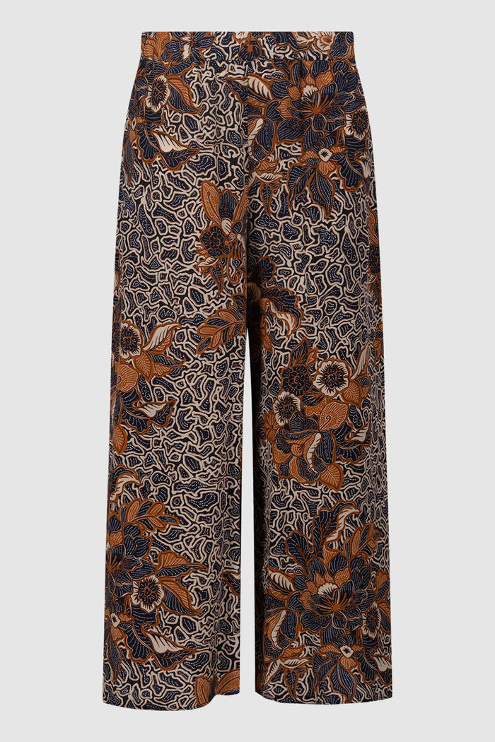 Pantalone in crêpe de Chine stampata