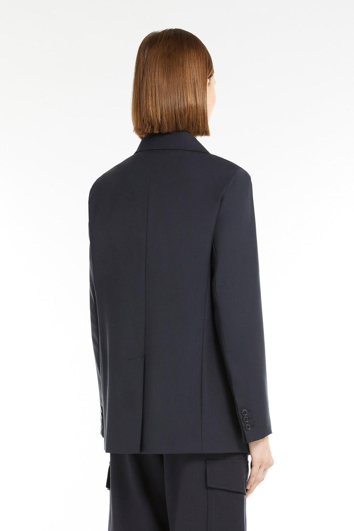 Materia blazer monopetto in tela di mista lana-5
