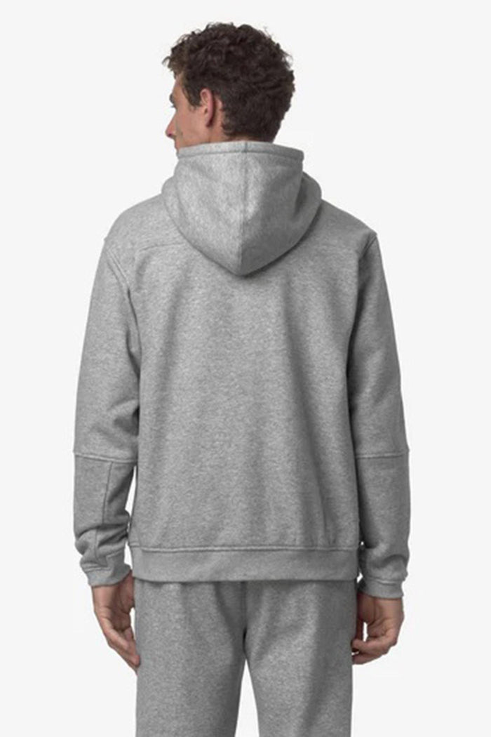 Felpa con cappuccio unisex blu con cerniera intera in pile per attività all'aperto-2
