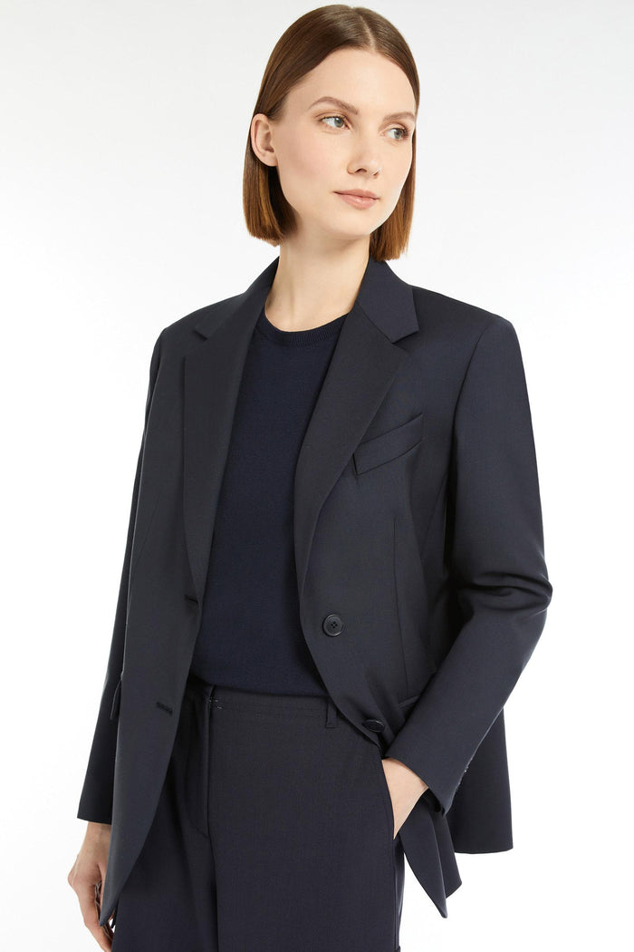 Materia blazer monopetto in tela di mista lana-4
