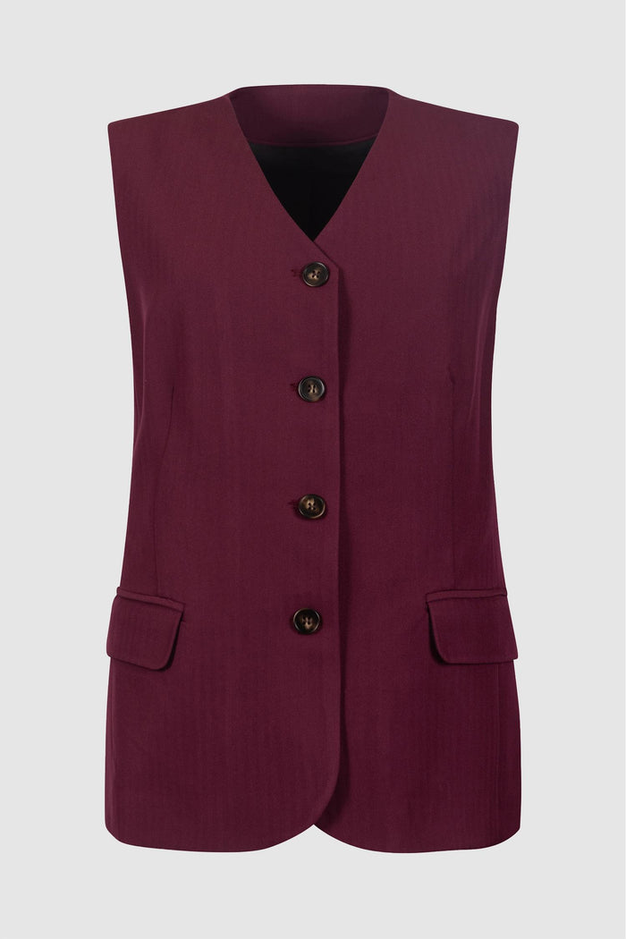 Gilet lungo Selected in misto lana-1