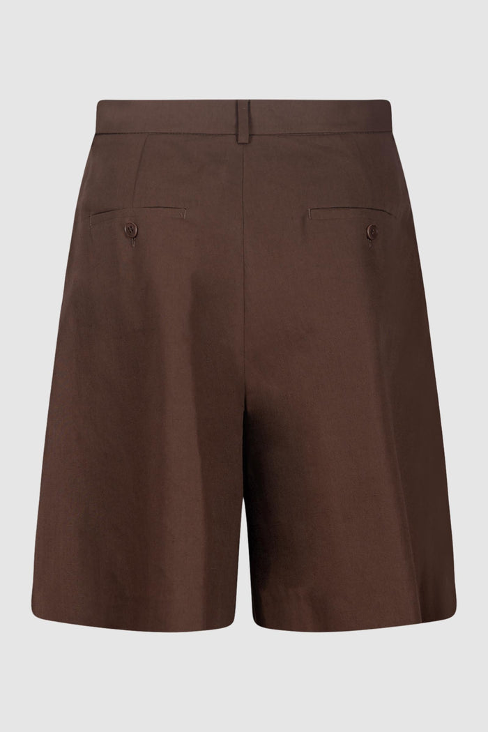 Bermuda in canvas di cotone e lino-2