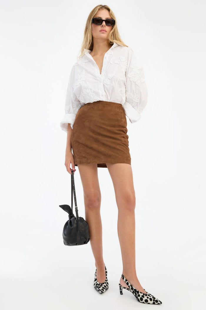 Camicia oversize a fiori bianca-5