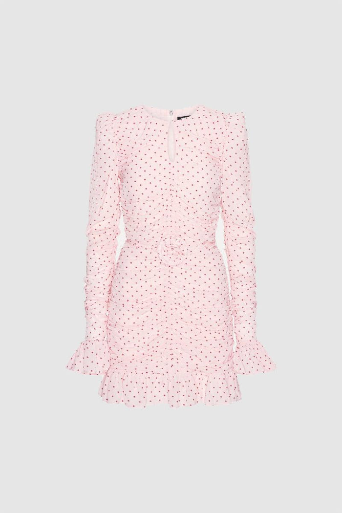 Mini abito arricciato rosa
