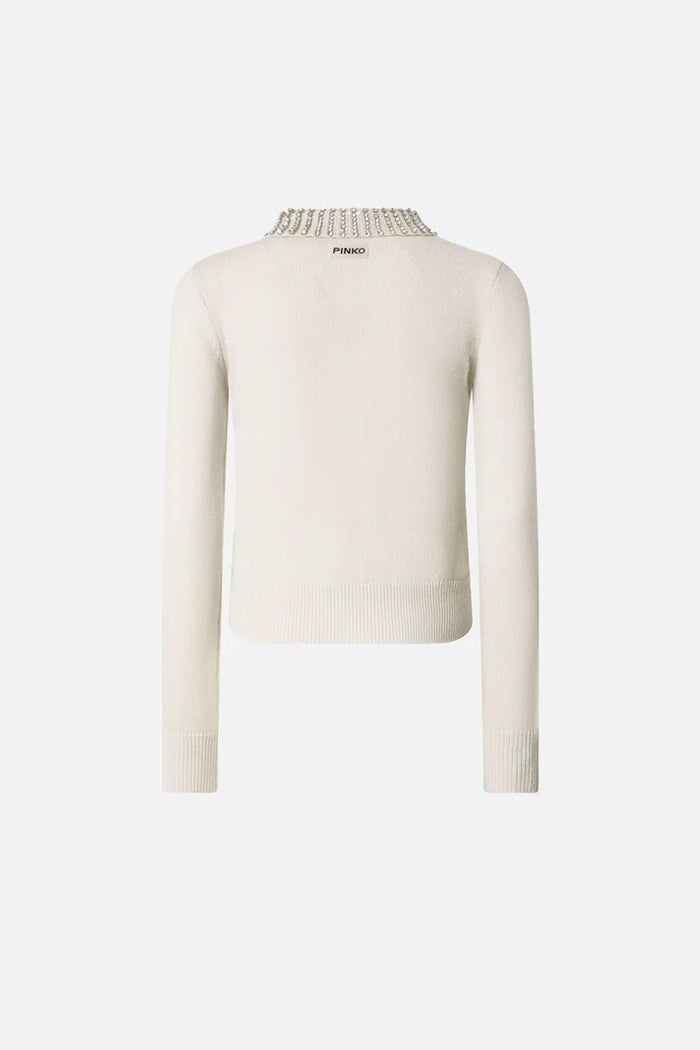 Maglia con colletto e strass-2