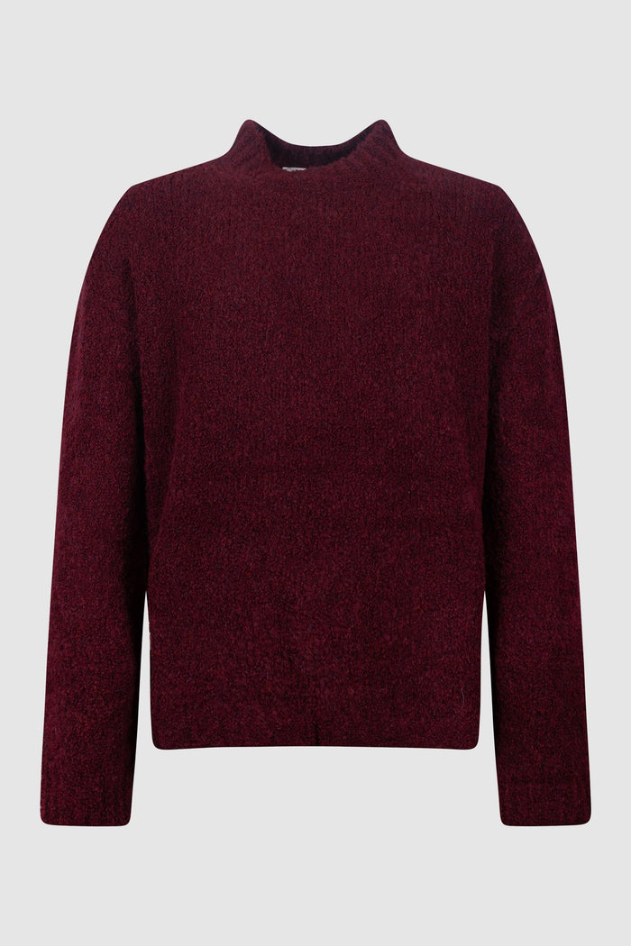 Maglione a collo alto in maglia spazzolata-1