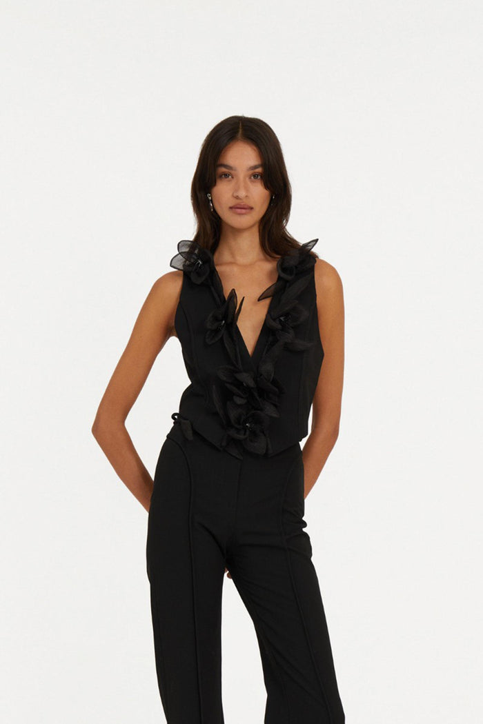 Gilet a fiori Nero-2