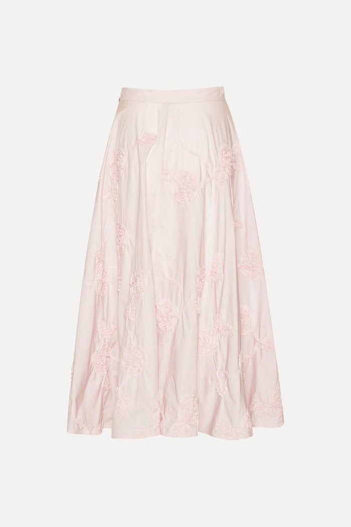 Gonna lunga a fiori rosa chiaro-2
