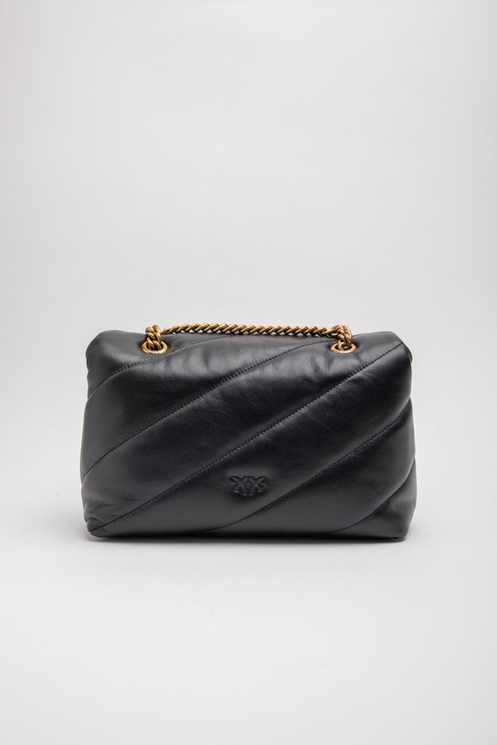 Borsa a tracolla media Love Bag Puff in nappa trapuntata con catena-5