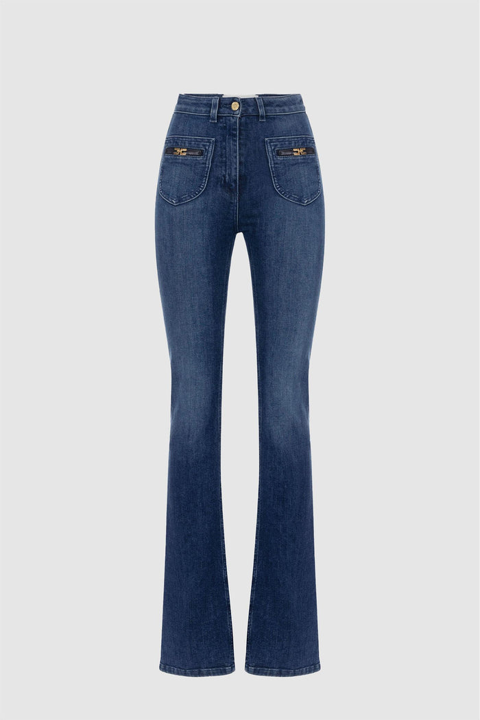 Jeans con logo gioiello