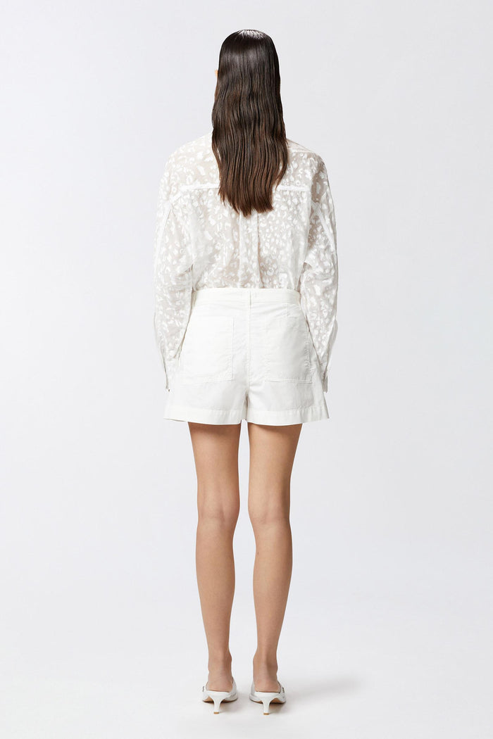 Shorts in cotone con tasche e zip-3